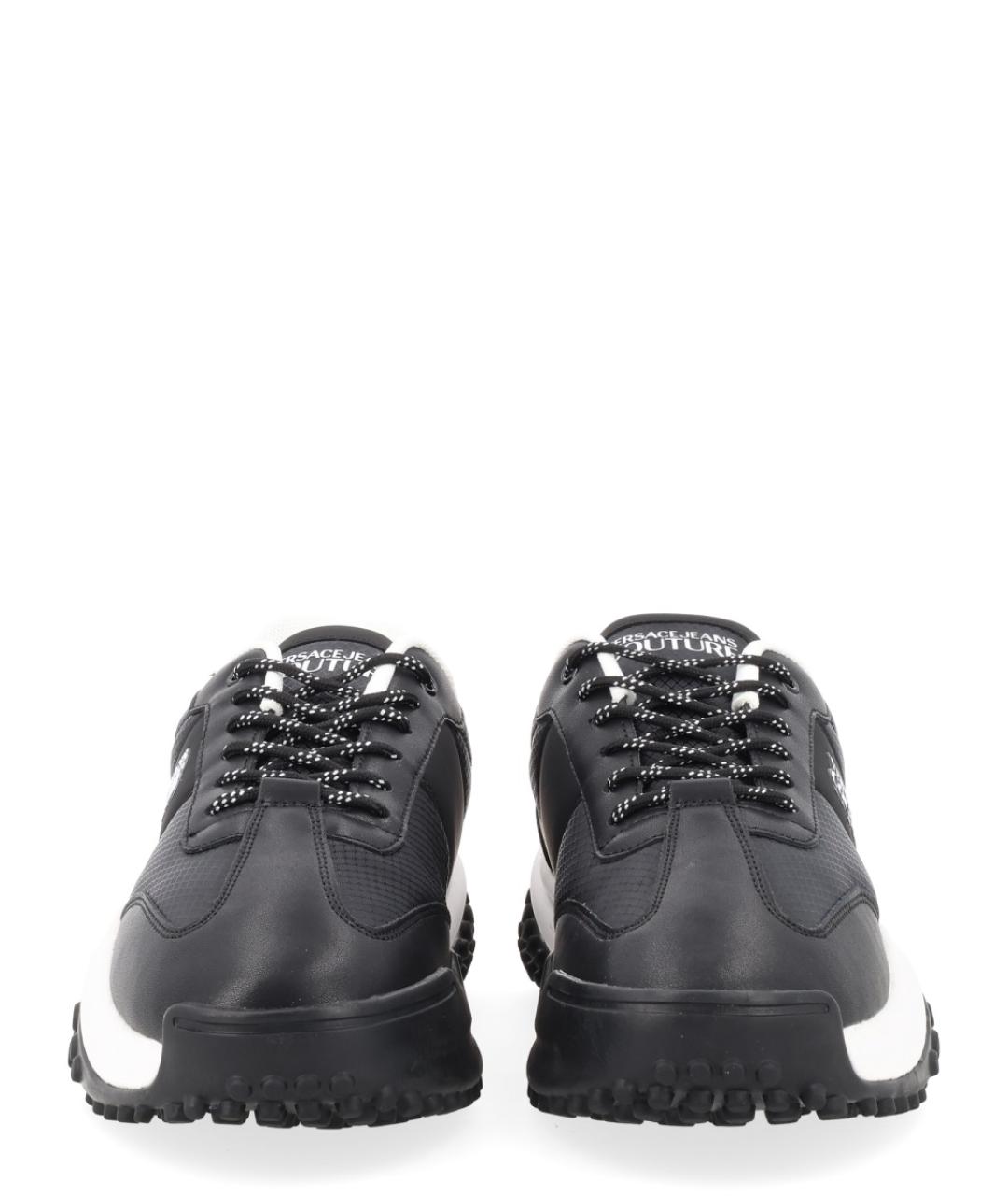 VERSACE JEANS COUTURE Черные текстильные низкие кроссовки / кеды, фото 3