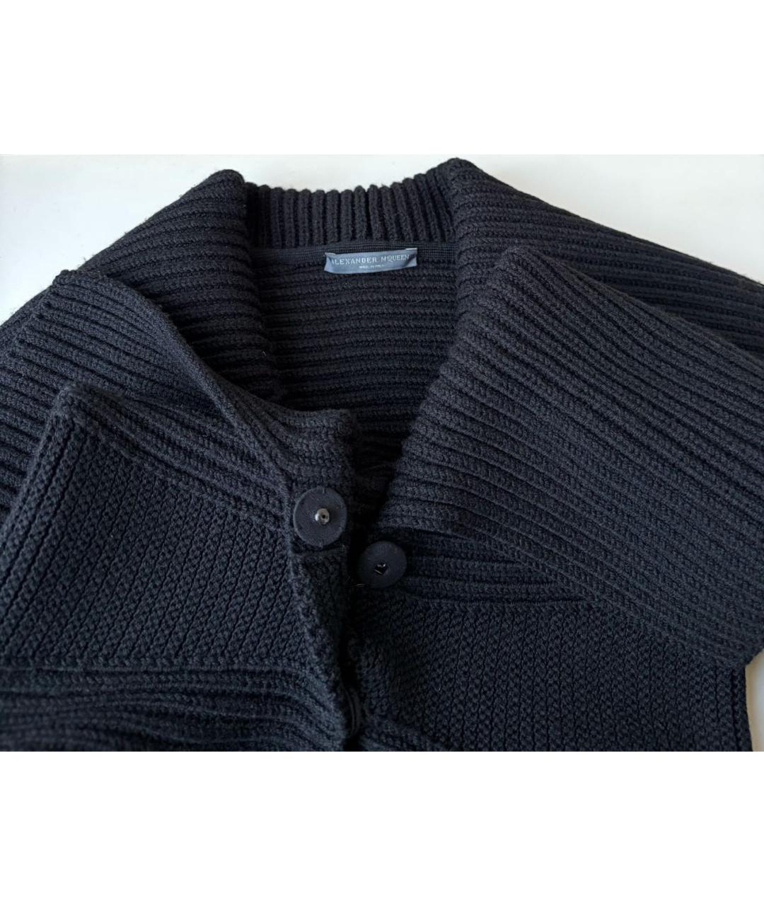 ALEXANDER MCQUEEN Черный шерстяной кардиган, фото 5