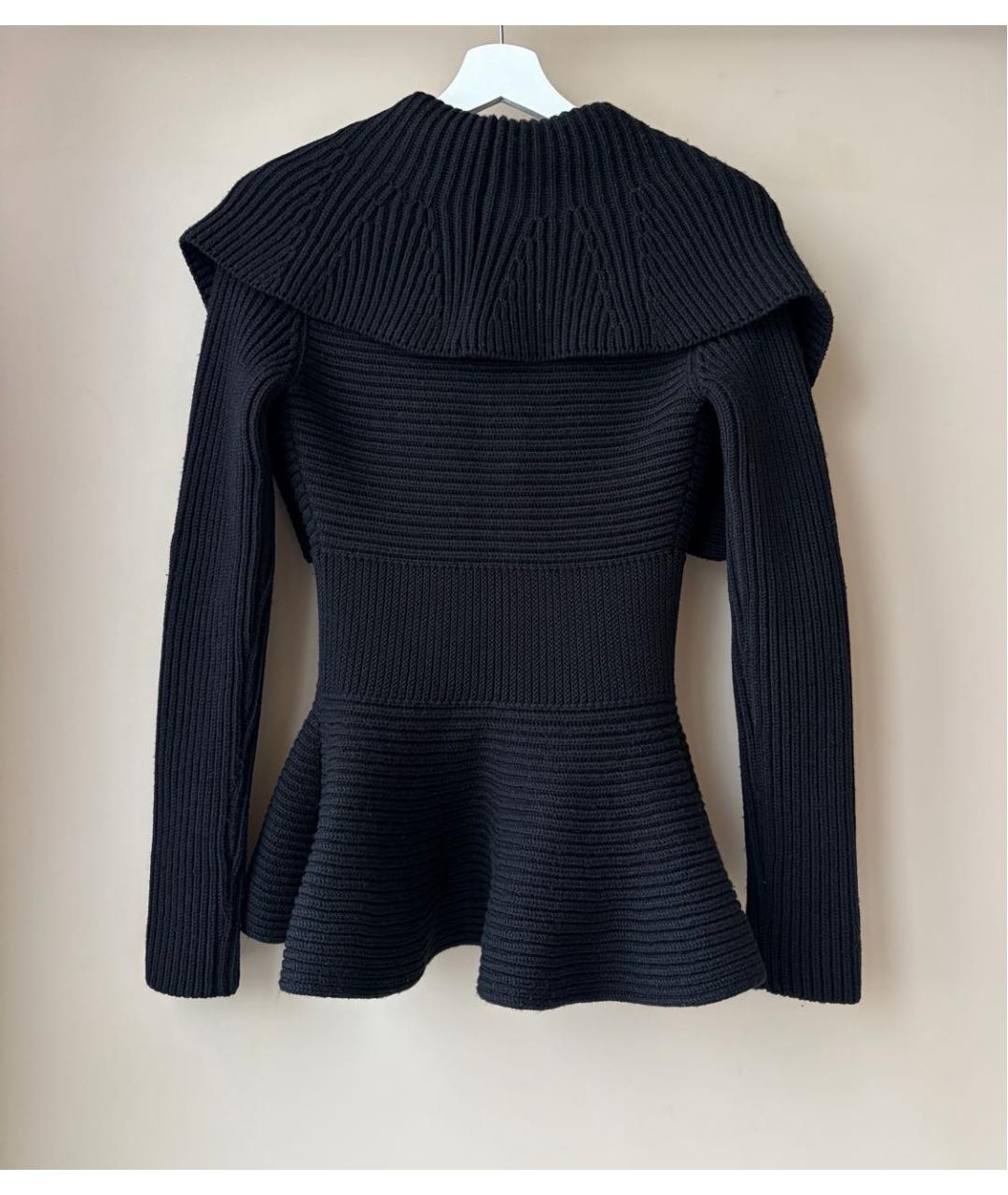 ALEXANDER MCQUEEN Черный шерстяной кардиган, фото 3