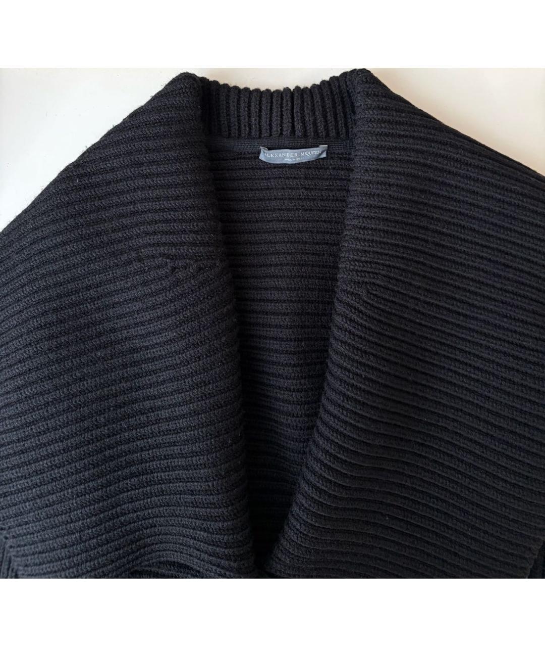 ALEXANDER MCQUEEN Черный шерстяной кардиган, фото 4