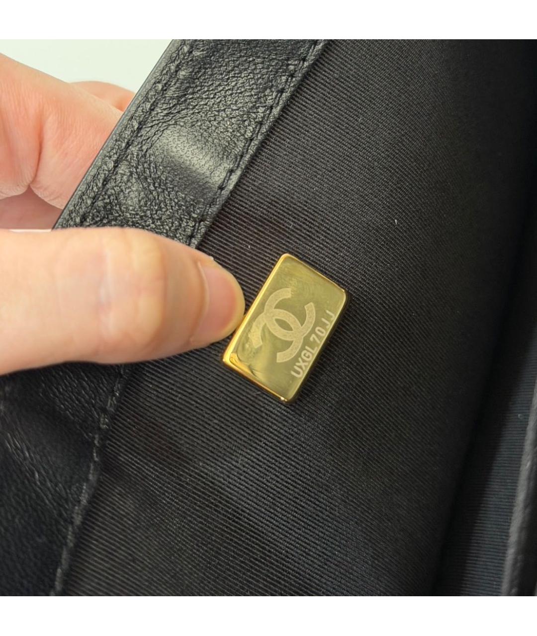 CHANEL Черная кожаная сумка через плечо, фото 8