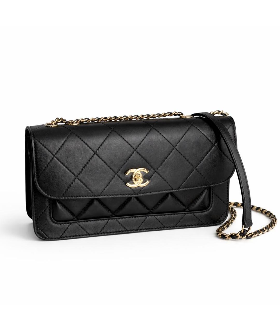 CHANEL Черная кожаная сумка через плечо, фото 9