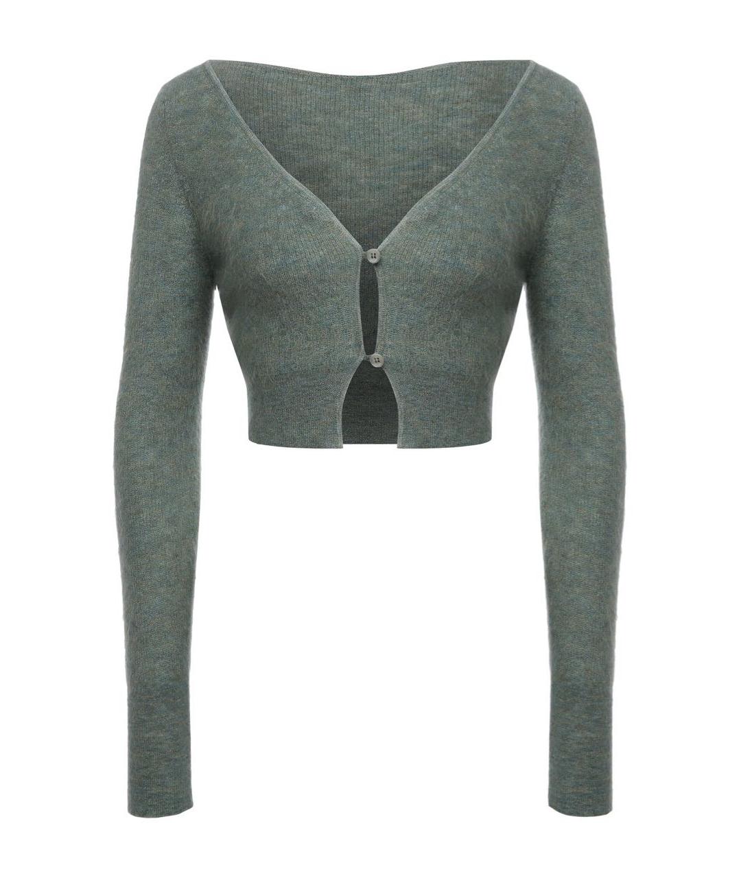 JACQUEMUS Зеленый шерстяной кардиган, фото 9