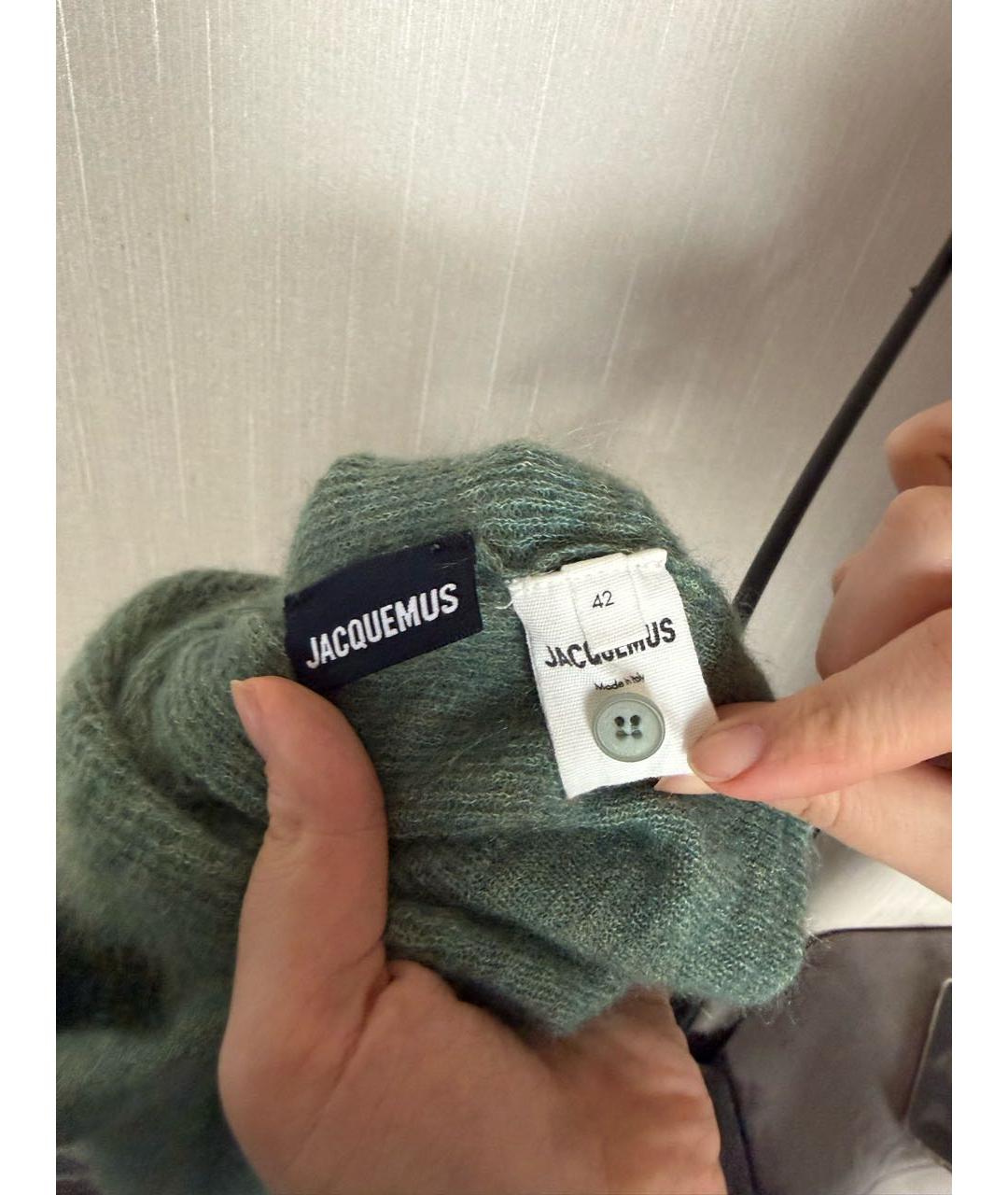 JACQUEMUS Зеленый шерстяной кардиган, фото 5