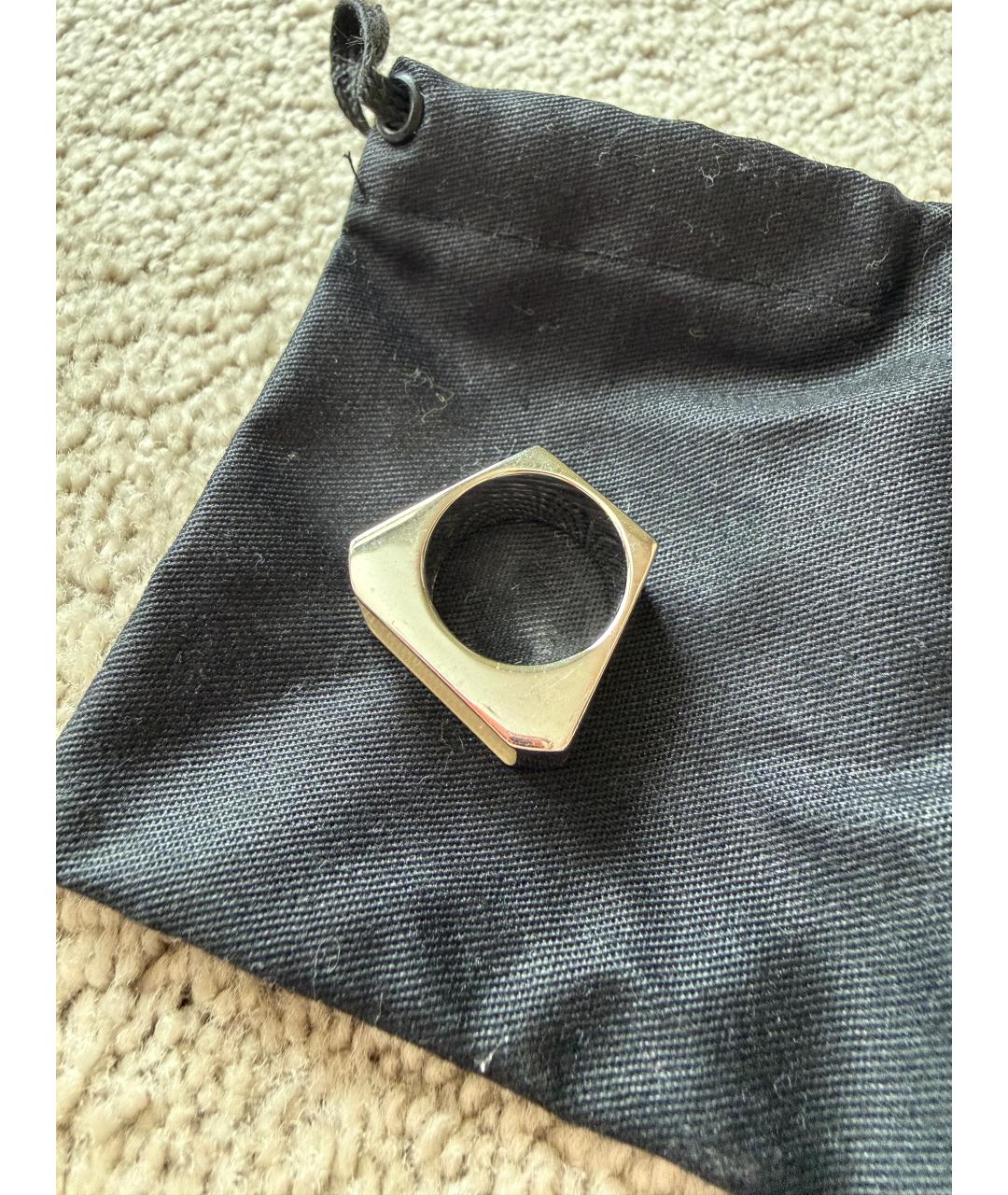 SAINT LAURENT Белое металлическое кольцо, фото 3