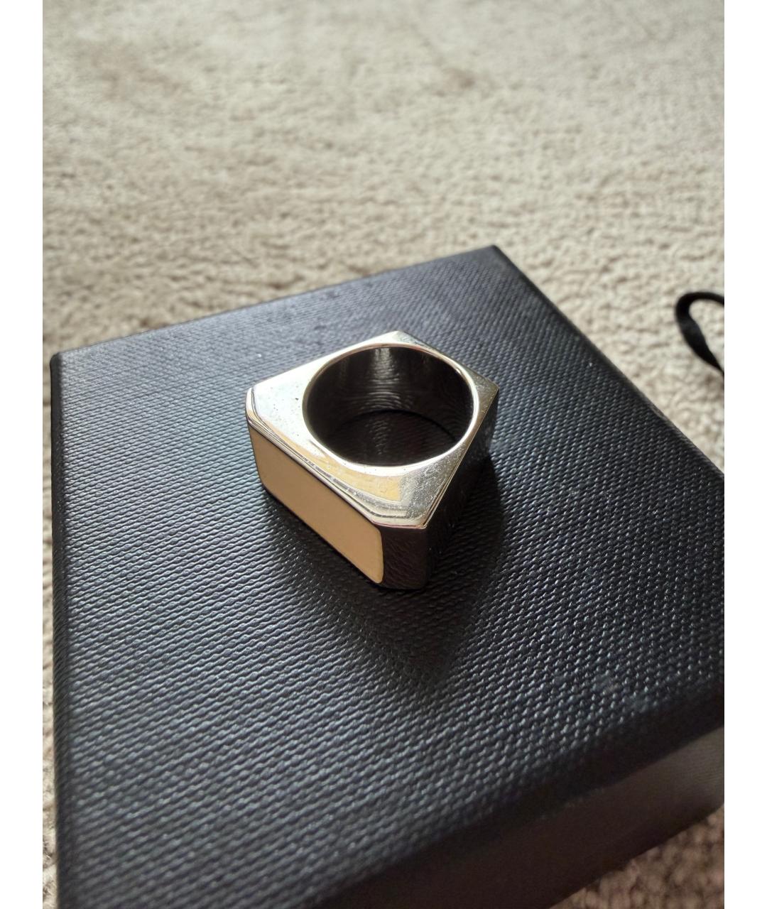 SAINT LAURENT Белое металлическое кольцо, фото 4