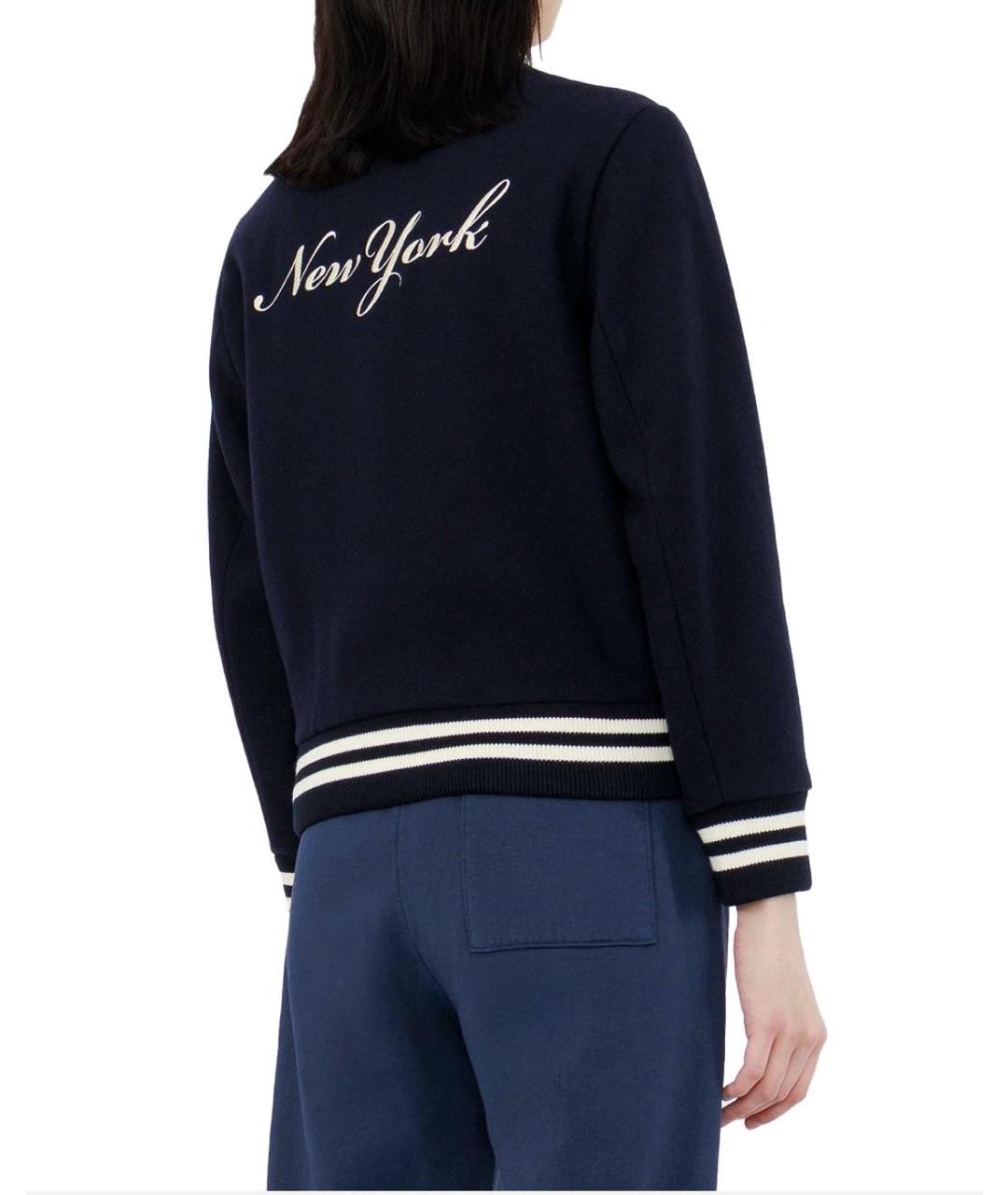 SPORTY AND RICH Темно-синяя шерстяная куртка, фото 4