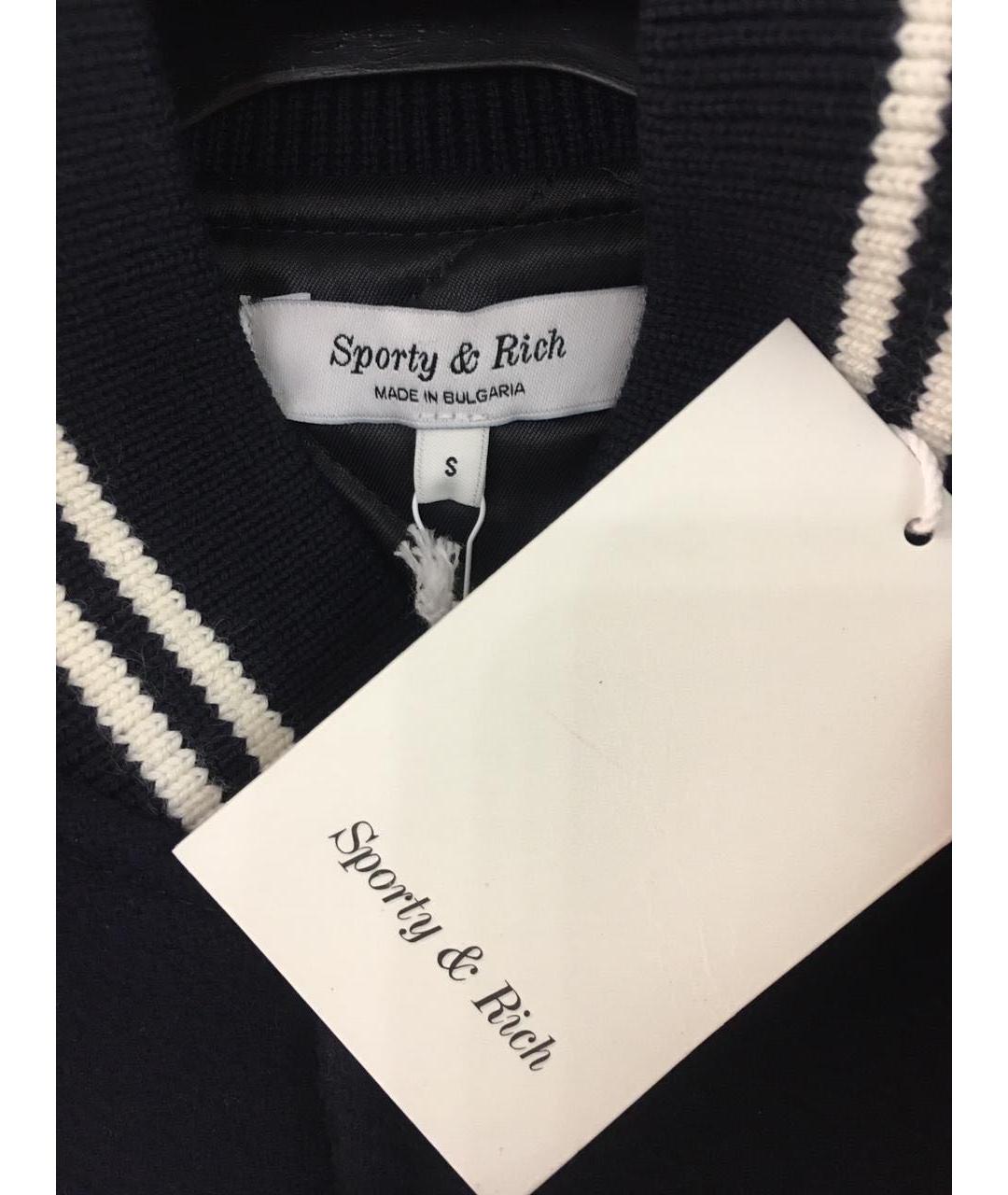 SPORTY AND RICH Темно-синяя шерстяная куртка, фото 2