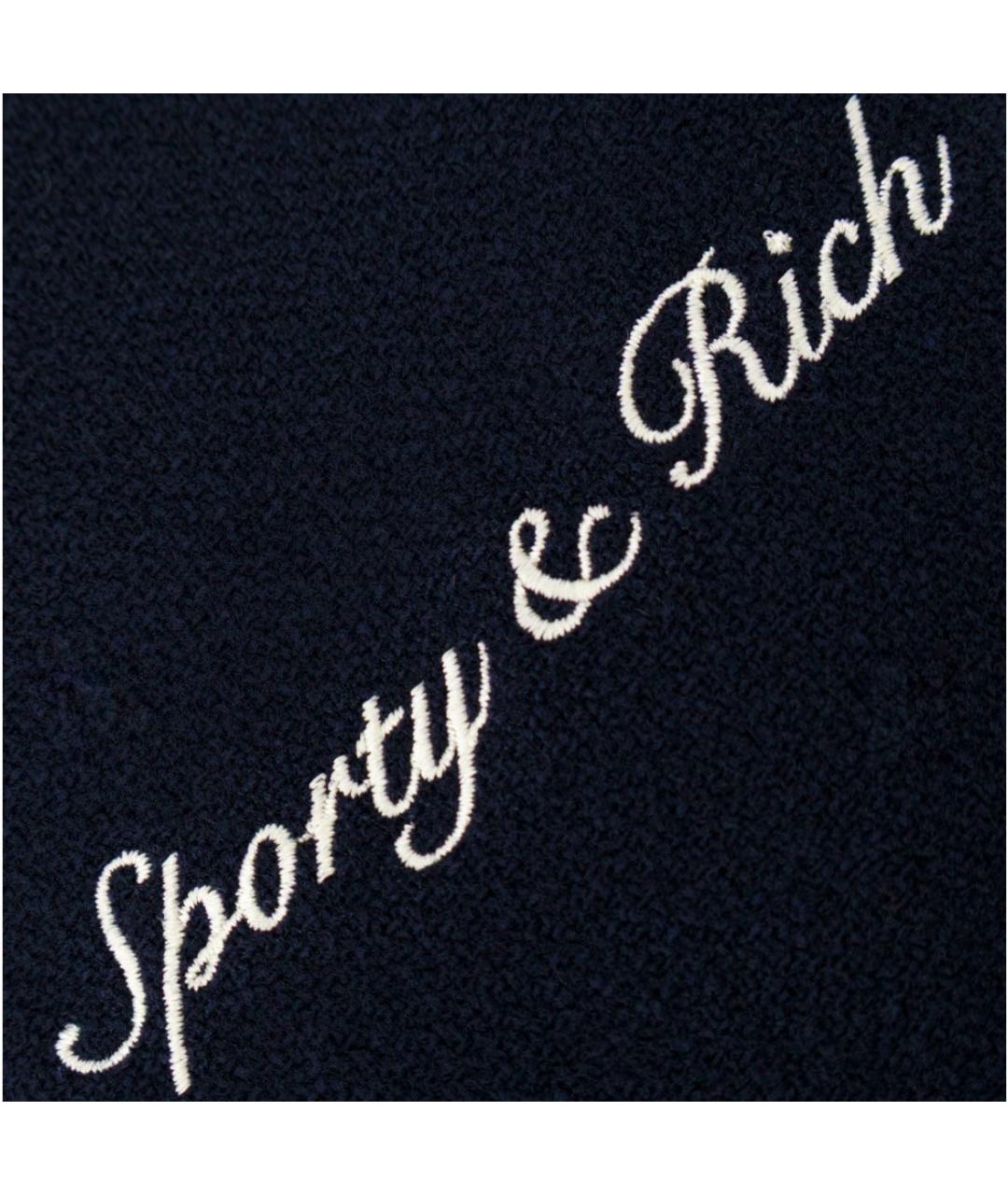 SPORTY AND RICH Темно-синяя шерстяная куртка, фото 3