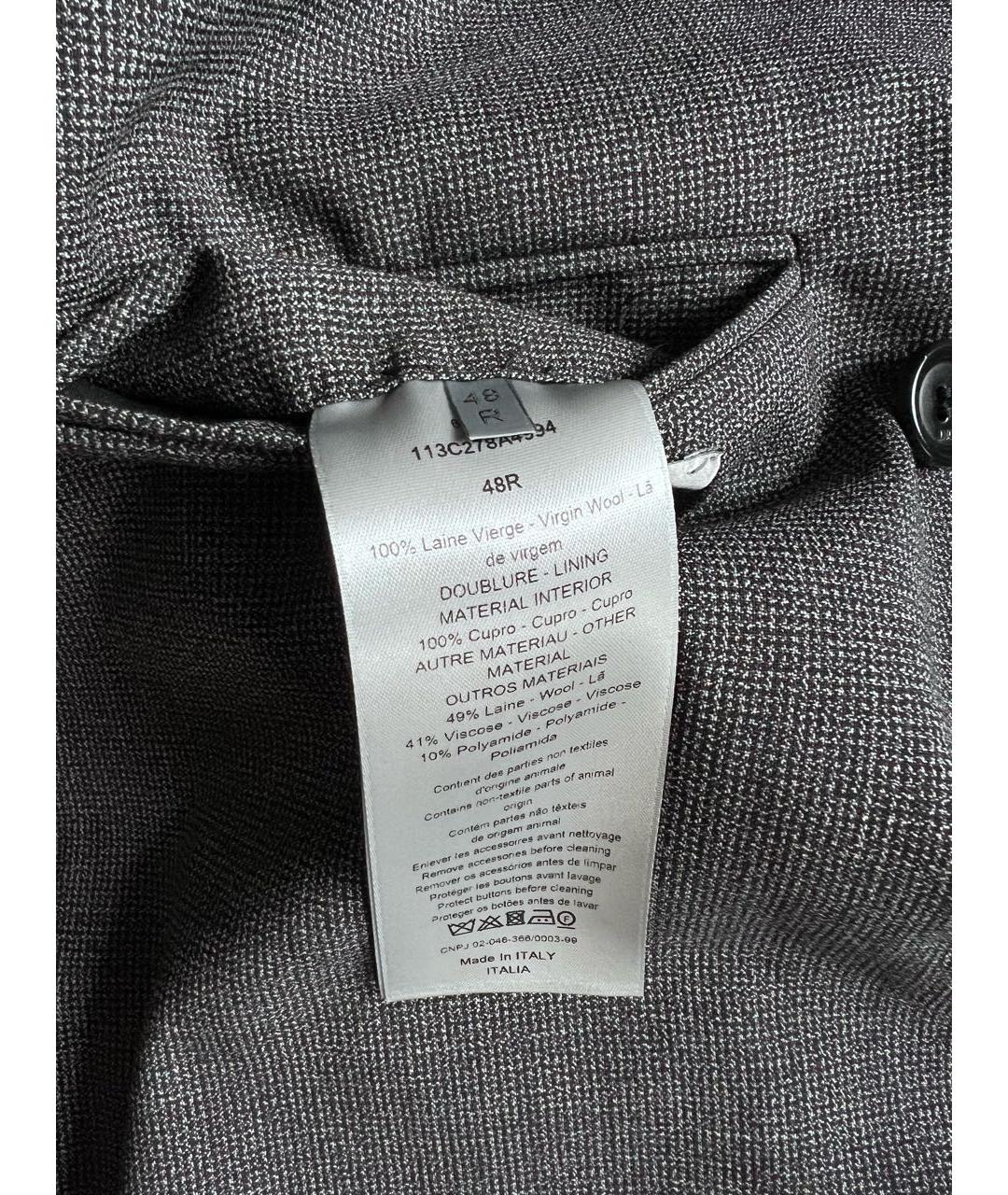 CHRISTIAN DIOR Серый классический костюм, фото 8