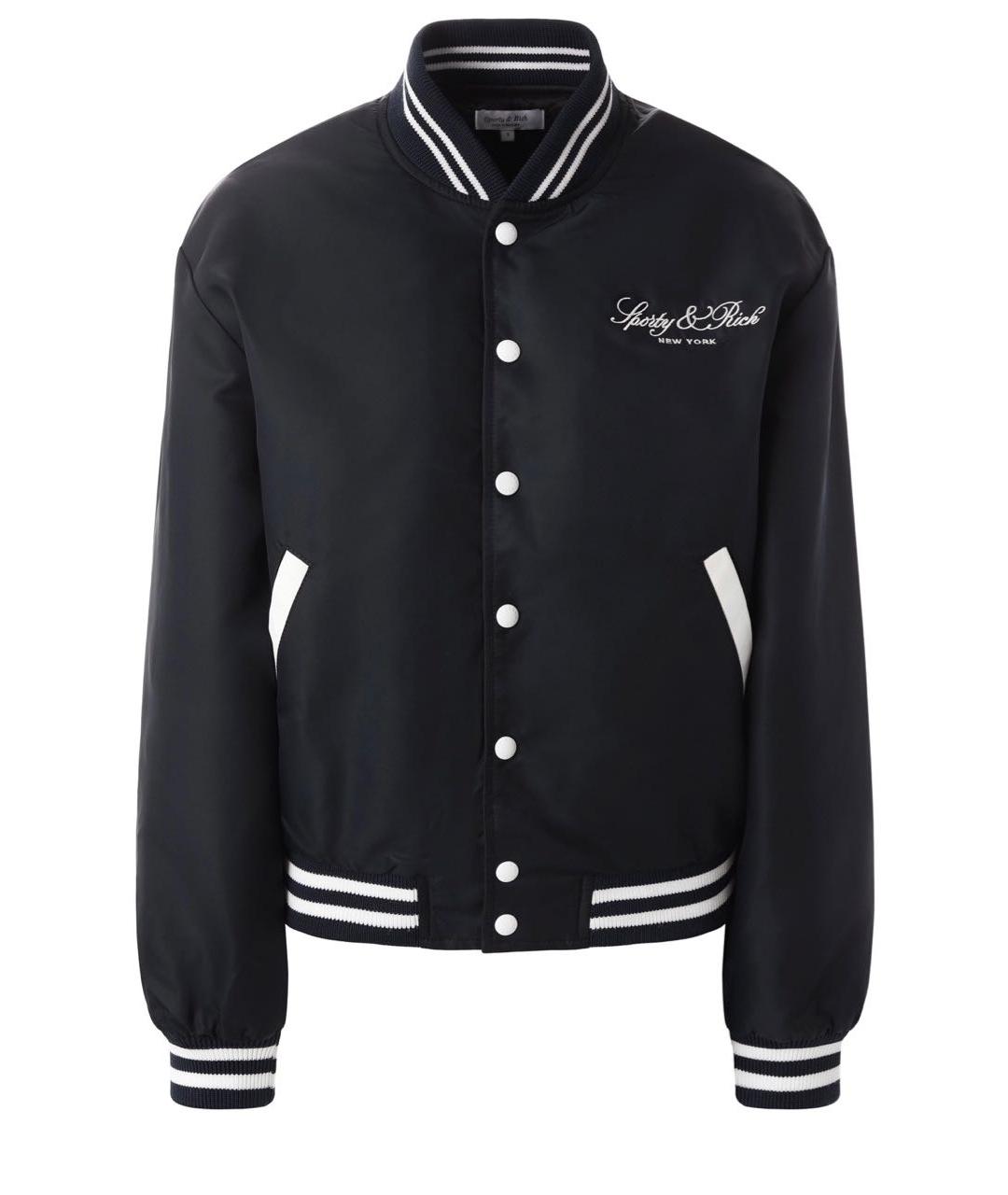 SPORTY AND RICH Темно-синяя вискозная куртка, фото 6