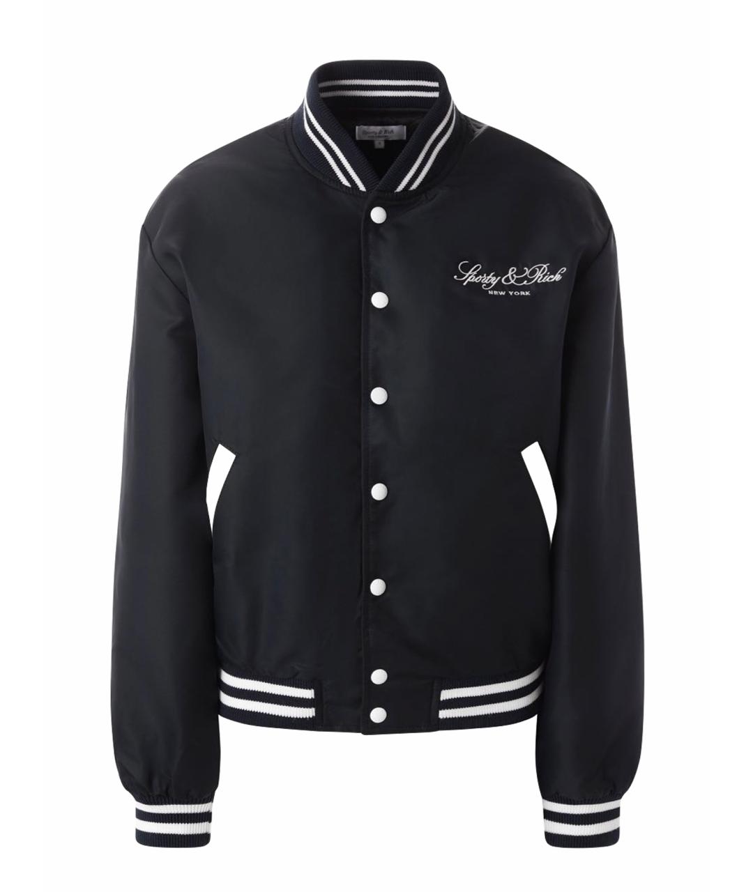 SPORTY AND RICH Темно-синяя вискозная куртка, фото 1