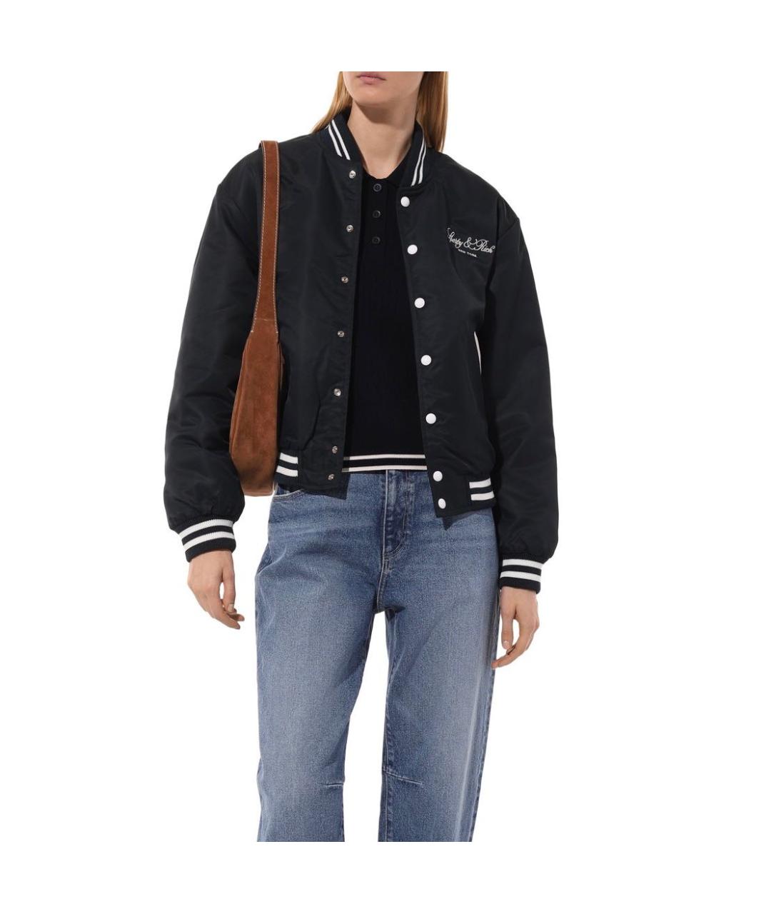 SPORTY AND RICH Темно-синяя вискозная куртка, фото 4