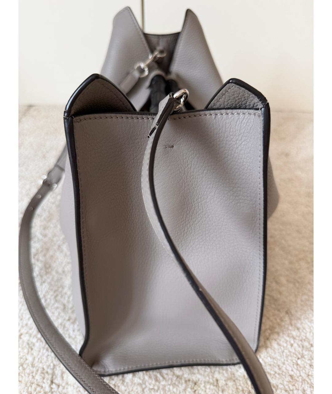 GUCCI Серая кожаная сумка тоут, фото 3