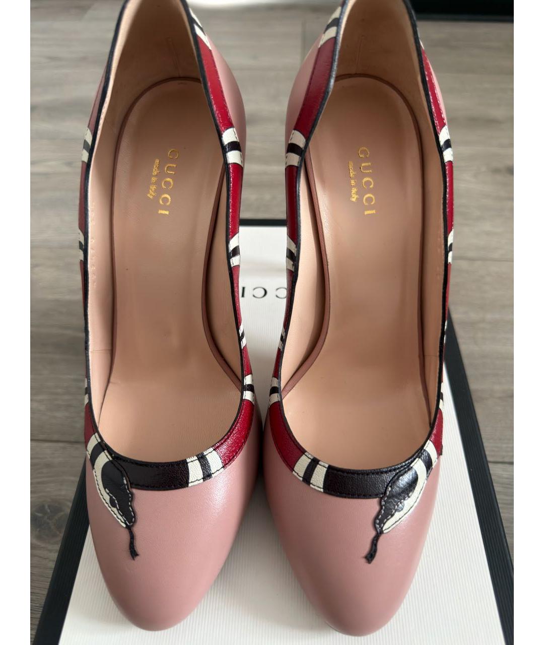 GUCCI Розовые кожаные туфли, фото 2