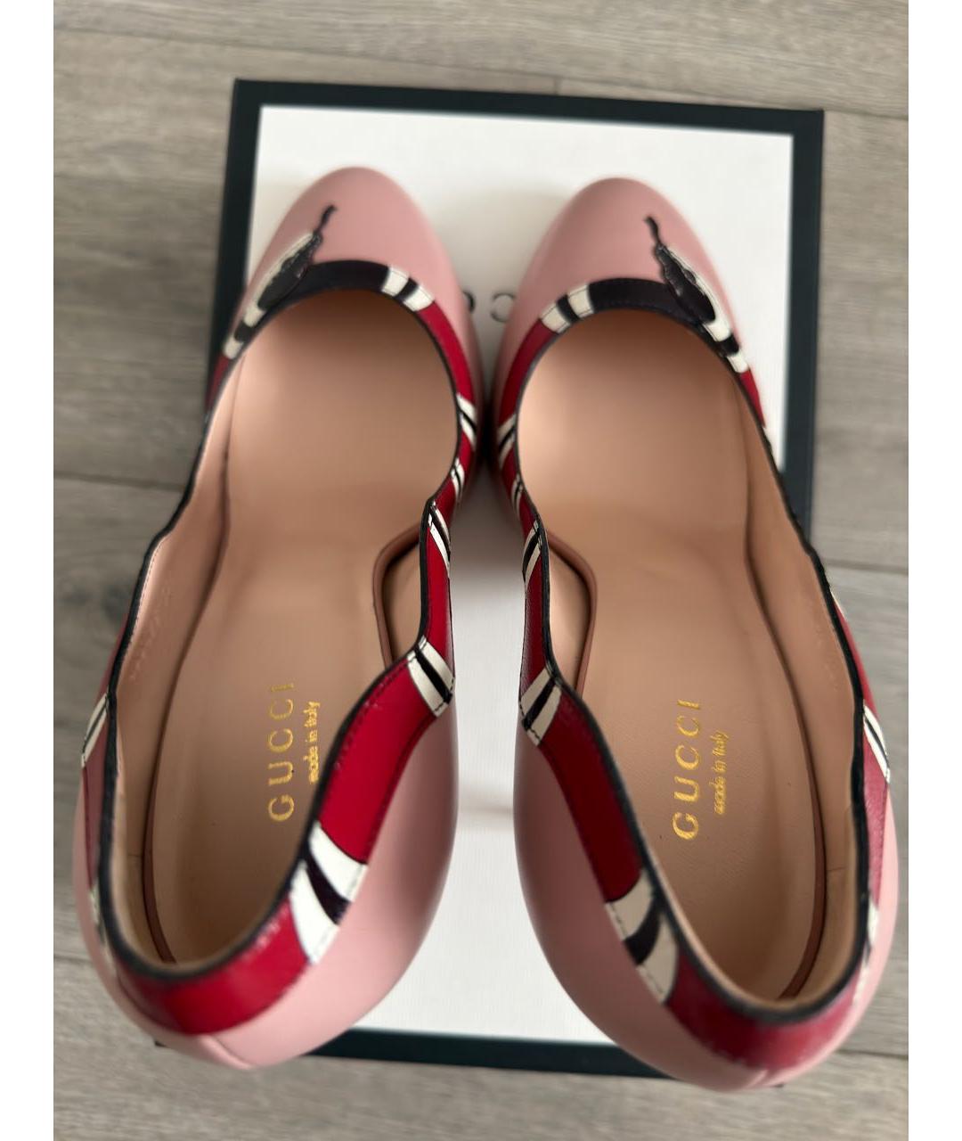 GUCCI Розовые кожаные туфли, фото 3