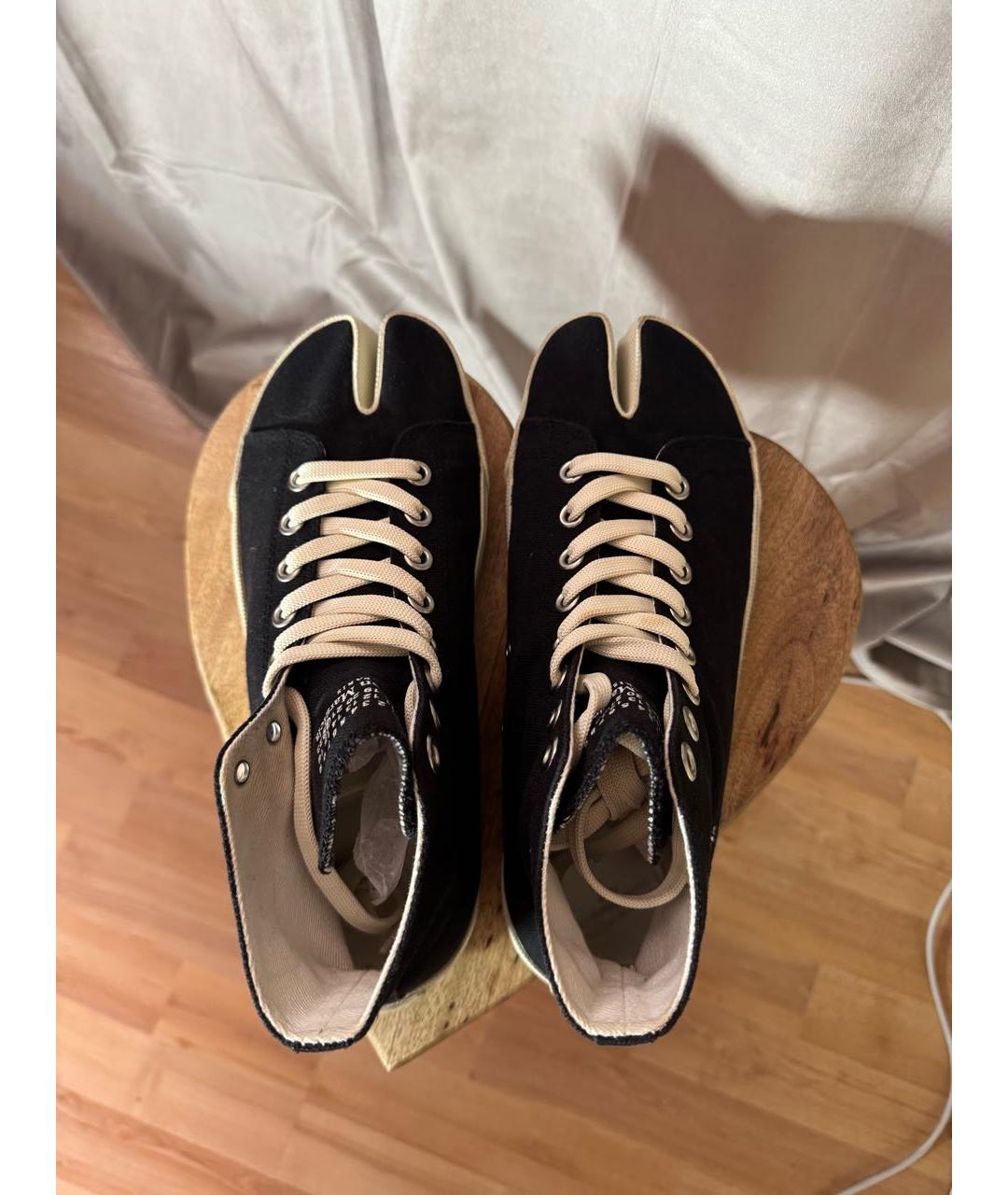 MAISON MARGIELA Черные текстильные кеды, фото 2