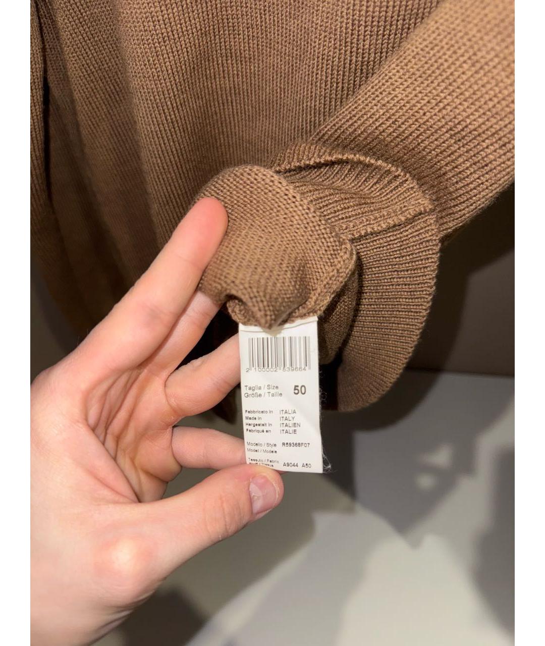 PESERICO Коричневый шерстяной джемпер / свитер, фото 3