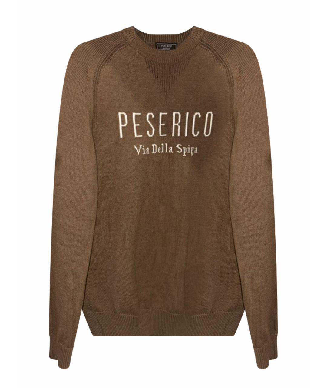 PESERICO Коричневый шерстяной джемпер / свитер, фото 1