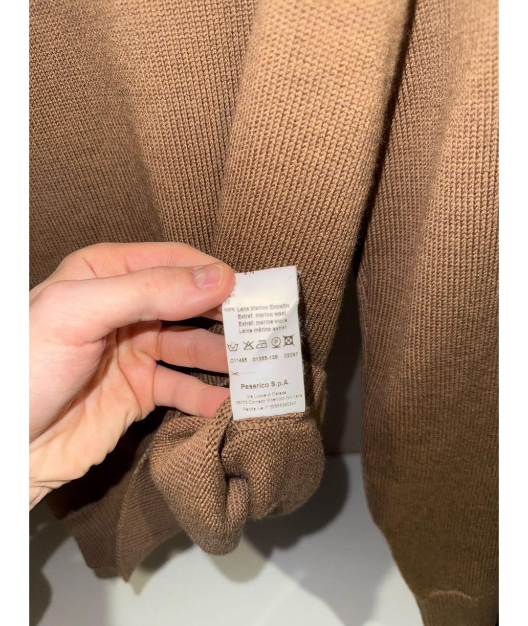 PESERICO Коричневый шерстяной джемпер / свитер, фото 4