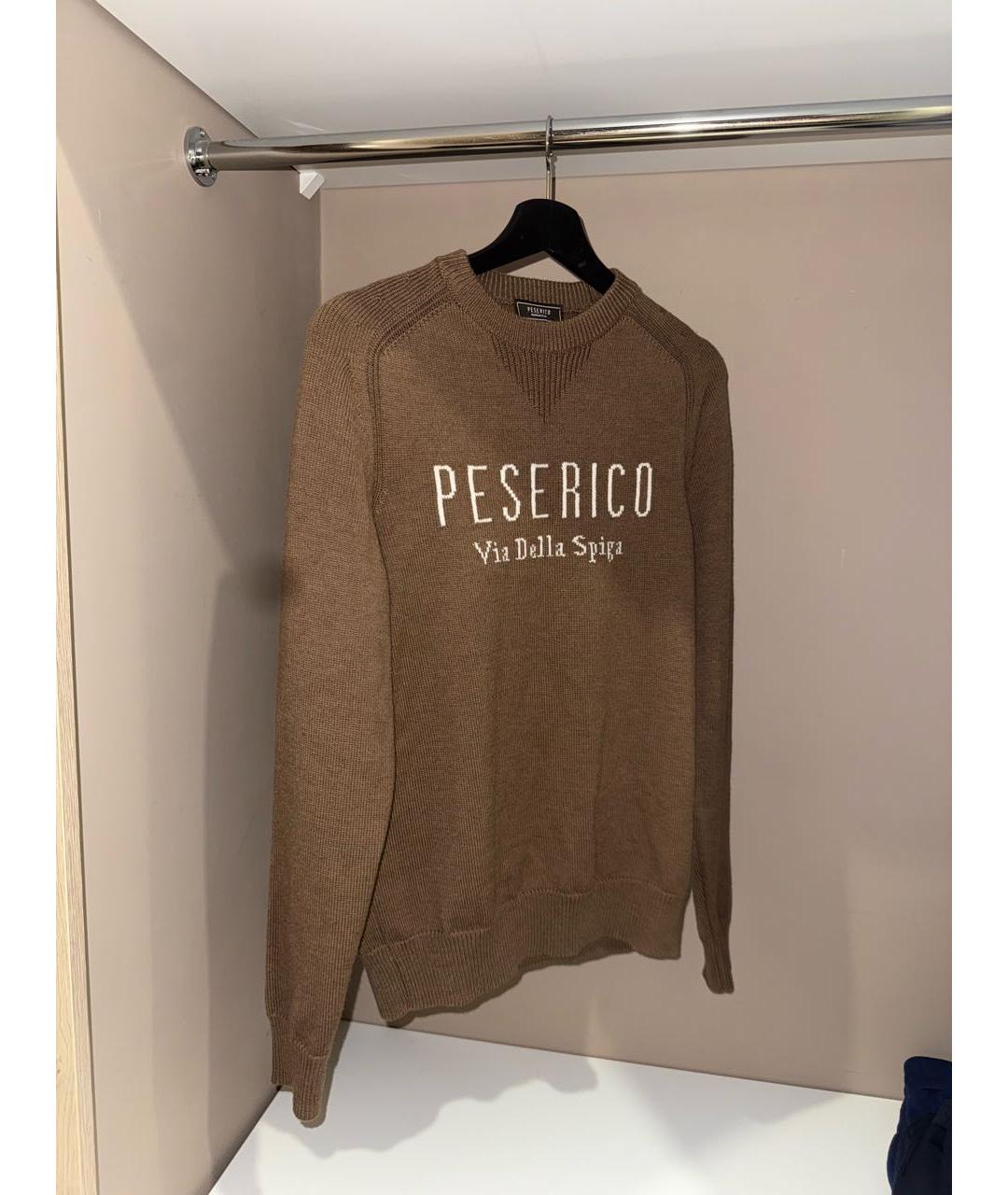 PESERICO Коричневый шерстяной джемпер / свитер, фото 5