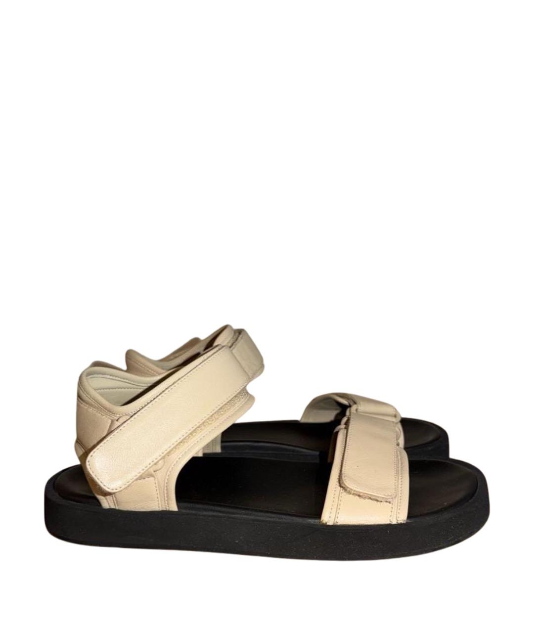 THE ROW Бежевые кожаные сандалии, фото 1