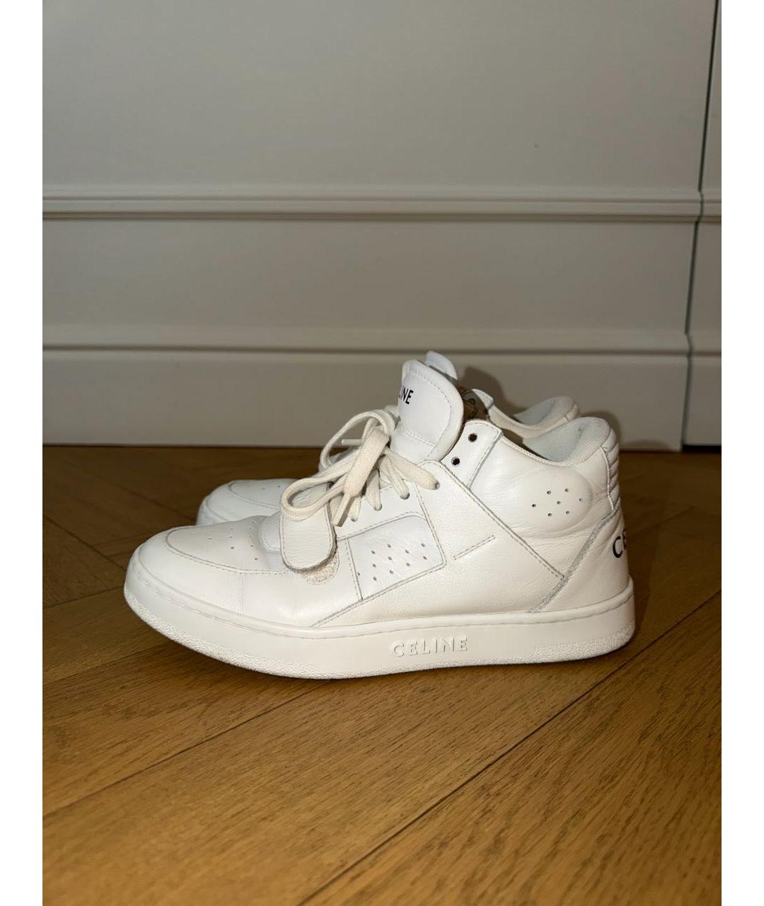 CELINE Белые кожаные кеды, фото 5
