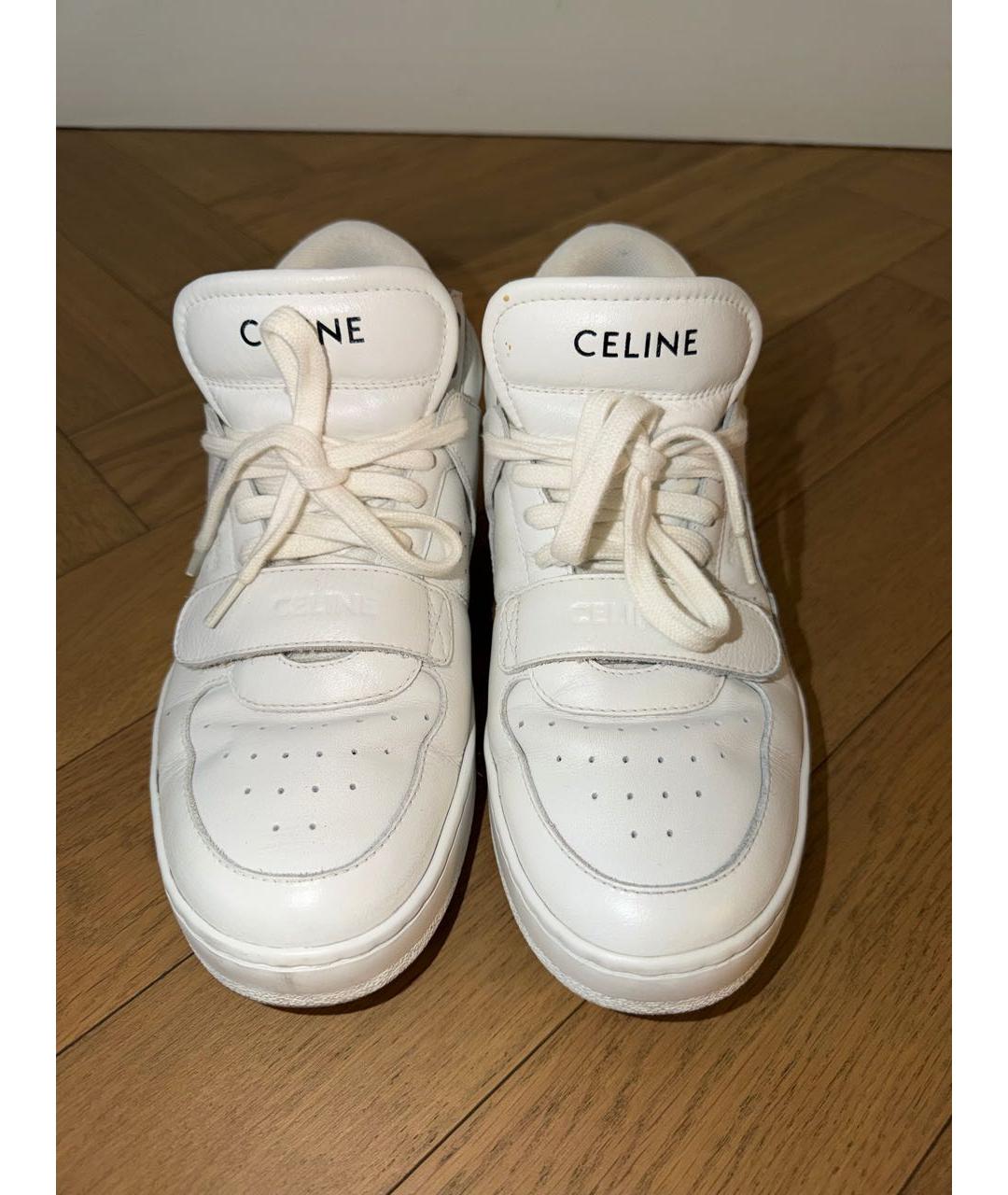 CELINE Белые кожаные кеды, фото 2