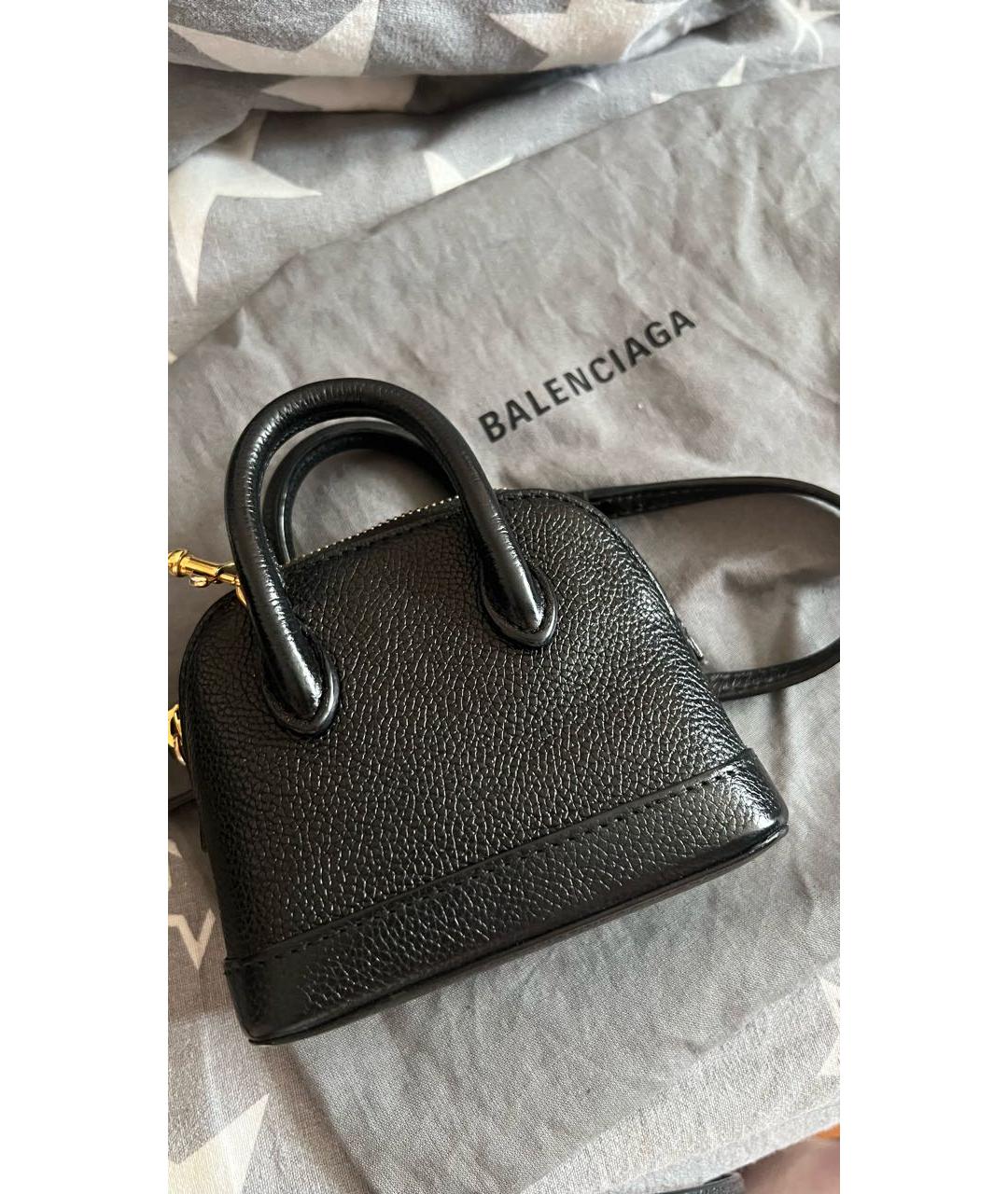 BALENCIAGA Черная кожаная сумка с короткими ручками, фото 3