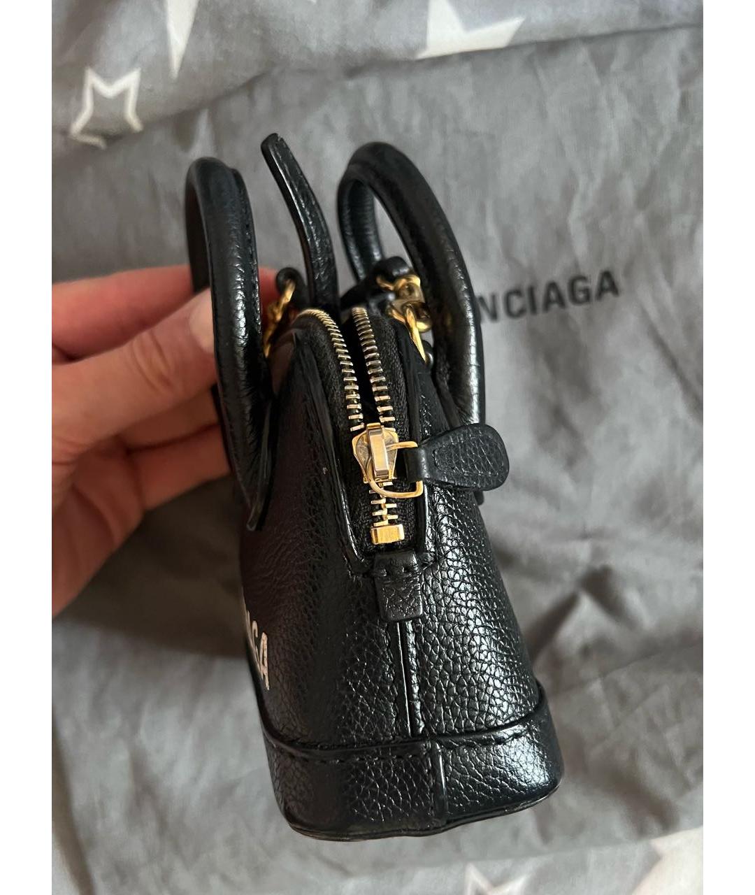 BALENCIAGA Черная кожаная сумка с короткими ручками, фото 2