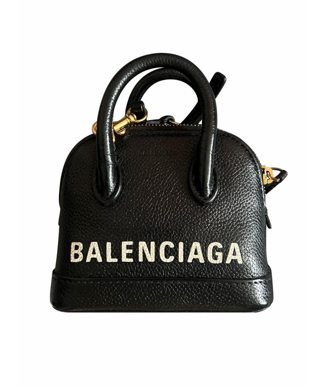 BALENCIAGA Черная кожаная сумка с короткими ручками, фото 1