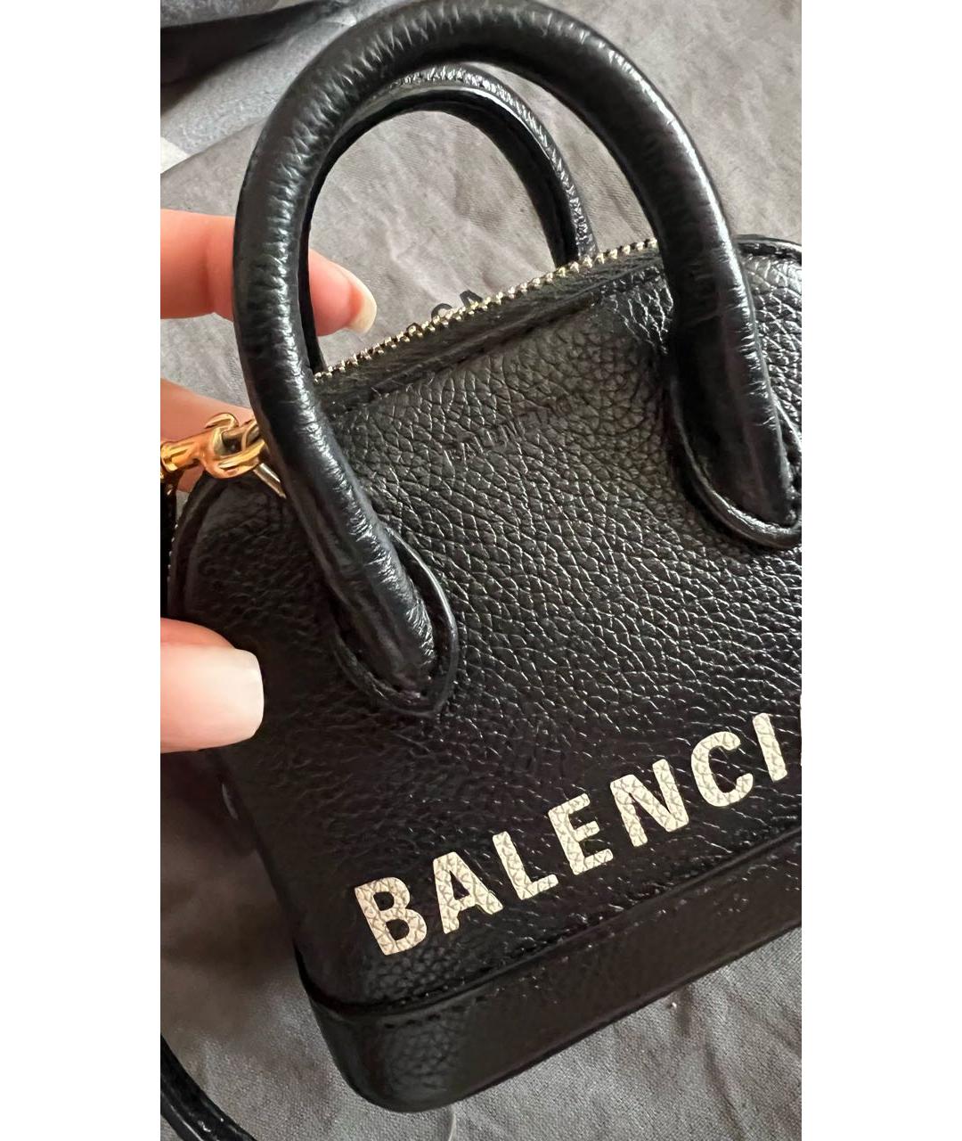 BALENCIAGA Черная кожаная сумка с короткими ручками, фото 5