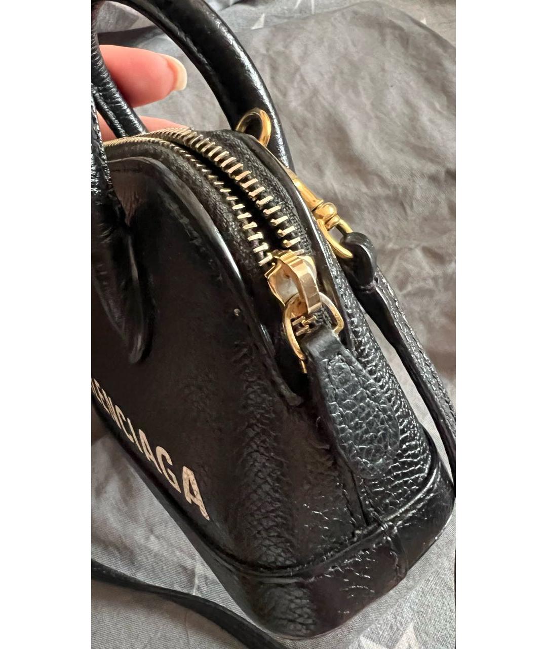 BALENCIAGA Черная кожаная сумка с короткими ручками, фото 7