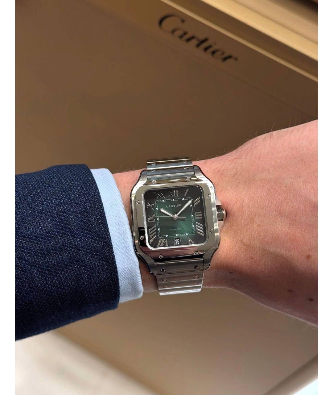 CARTIER Зеленые часы, фото 8