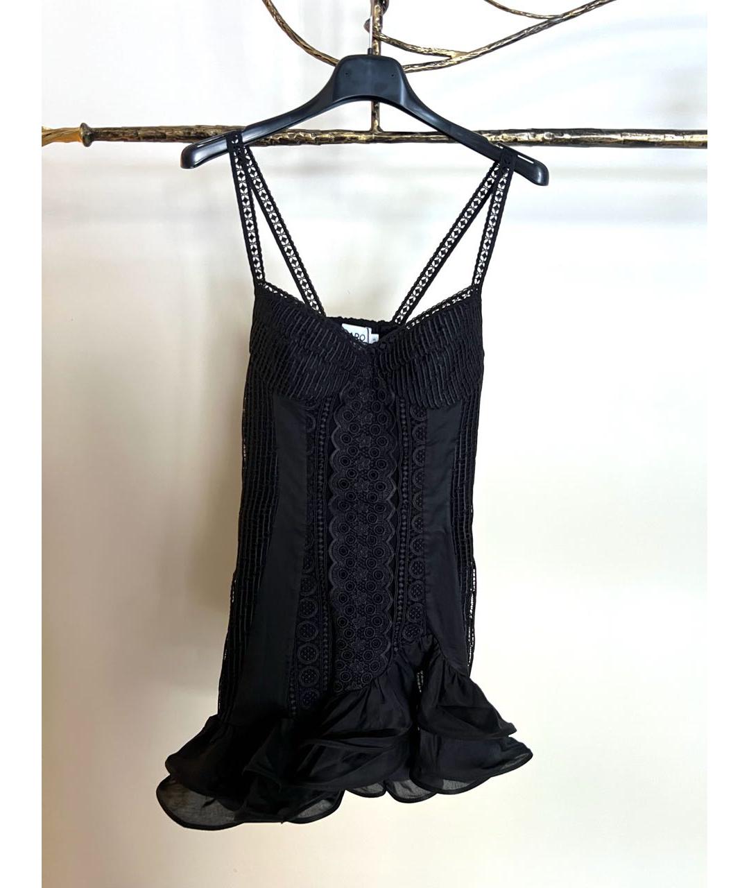 CHARO RUIZ Черный хлопко-эластановый сарафан, фото 6