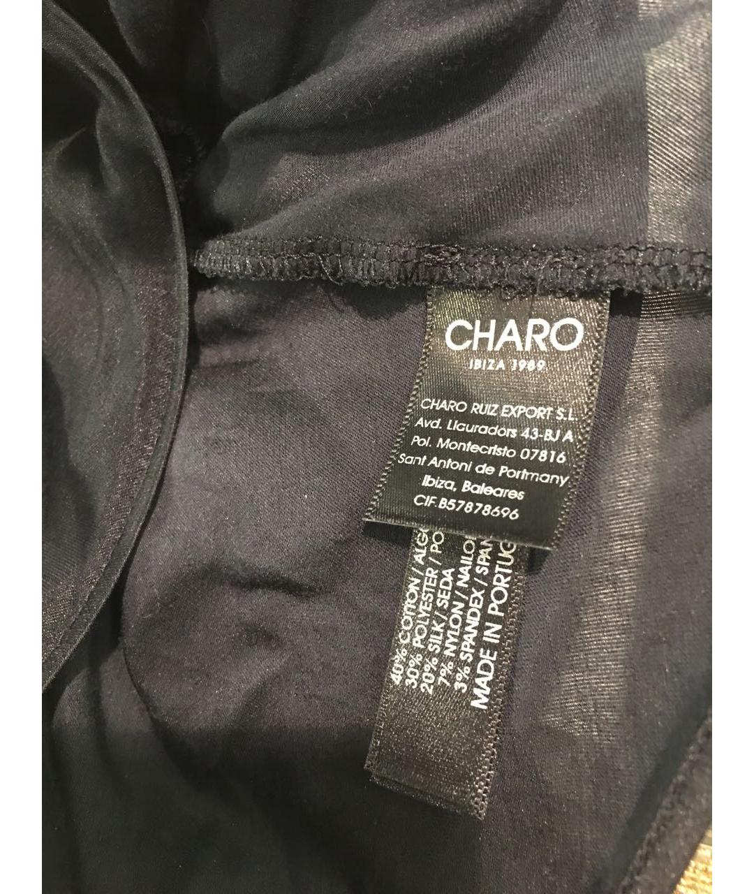 CHARO RUIZ Черный хлопко-эластановый сарафан, фото 5