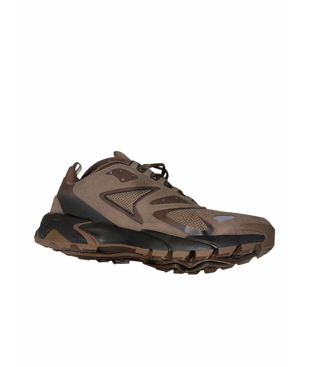 LOUIS VUITTON Коричневые текстильные низкие кроссовки / кеды, фото 1