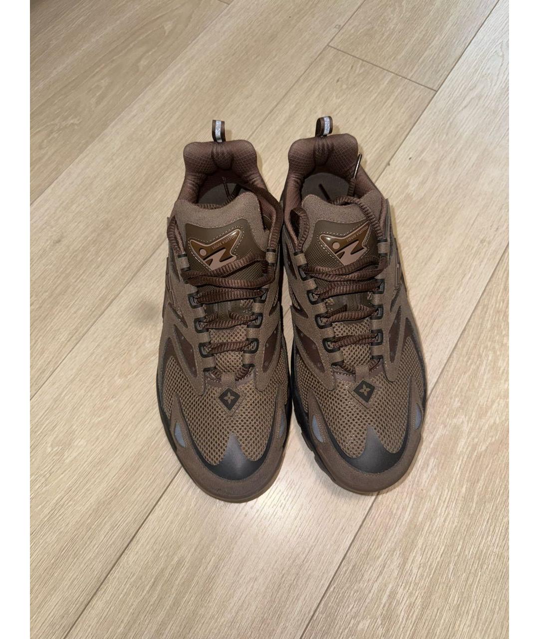 LOUIS VUITTON Коричневые текстильные низкие кроссовки / кеды, фото 2