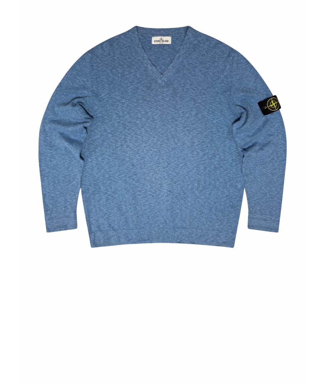 STONE ISLAND Голубой хлопковый джемпер / свитер, фото 1