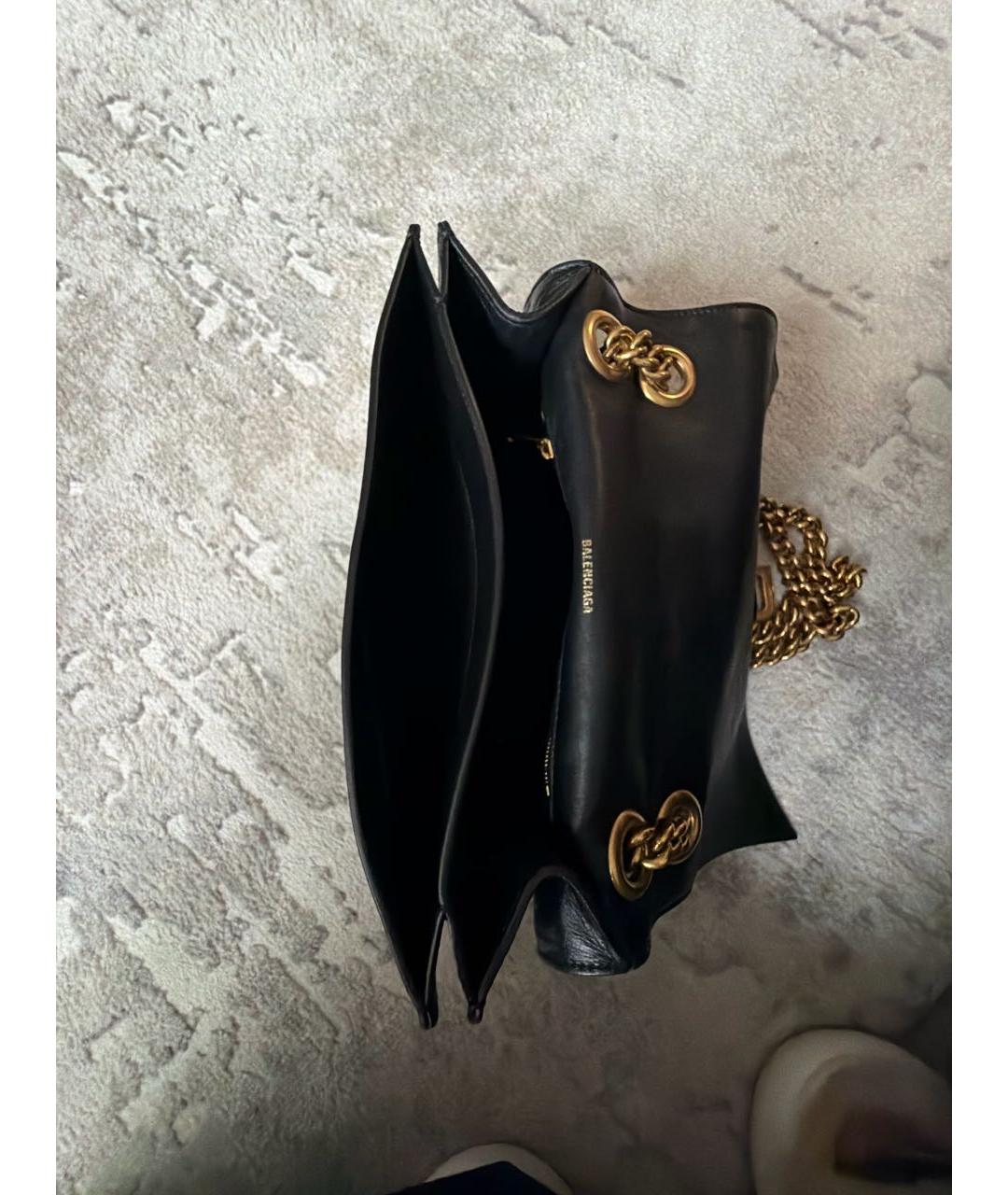 BALENCIAGA Черная кожаная сумка через плечо, фото 4
