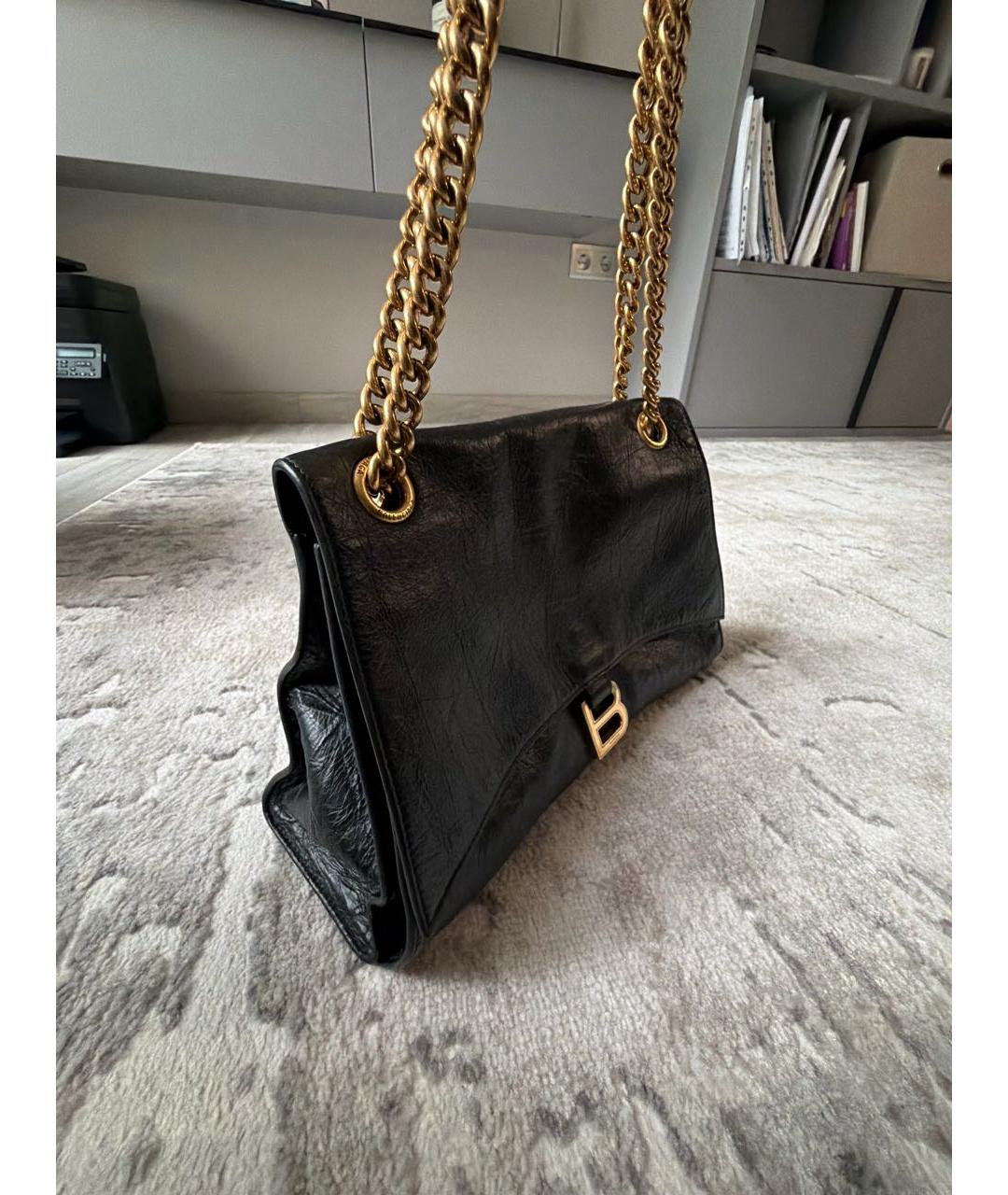 BALENCIAGA Черная кожаная сумка через плечо, фото 2