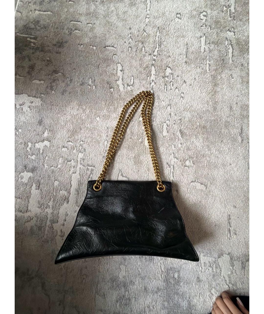 BALENCIAGA Черная кожаная сумка через плечо, фото 3