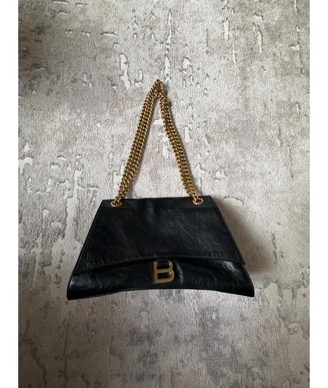 BALENCIAGA Черная кожаная сумка через плечо, фото 5