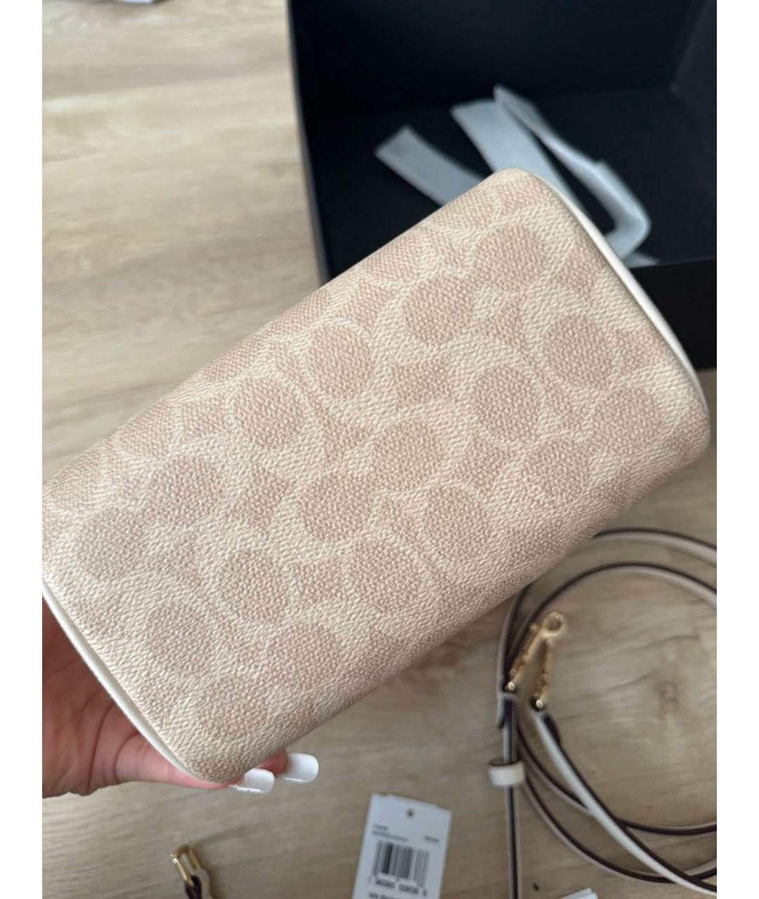 COACH Бежевая сумка с короткими ручками, фото 6