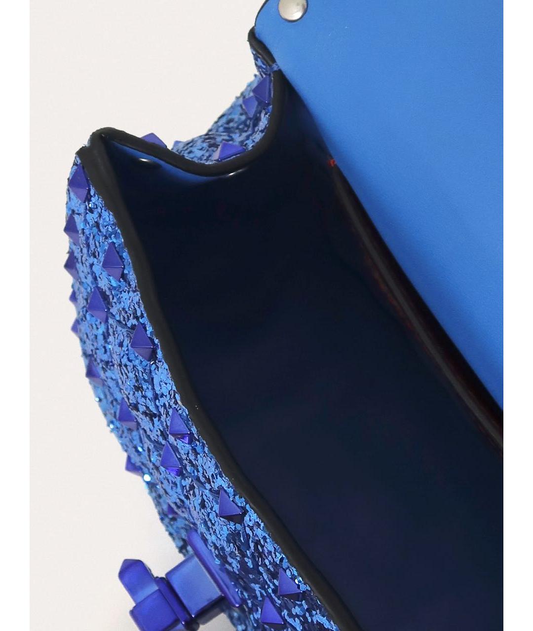 VALENTINO Синяя кожаная сумка через плечо, фото 4