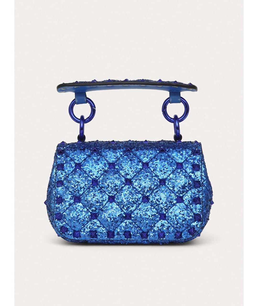 VALENTINO Синяя кожаная сумка через плечо, фото 3