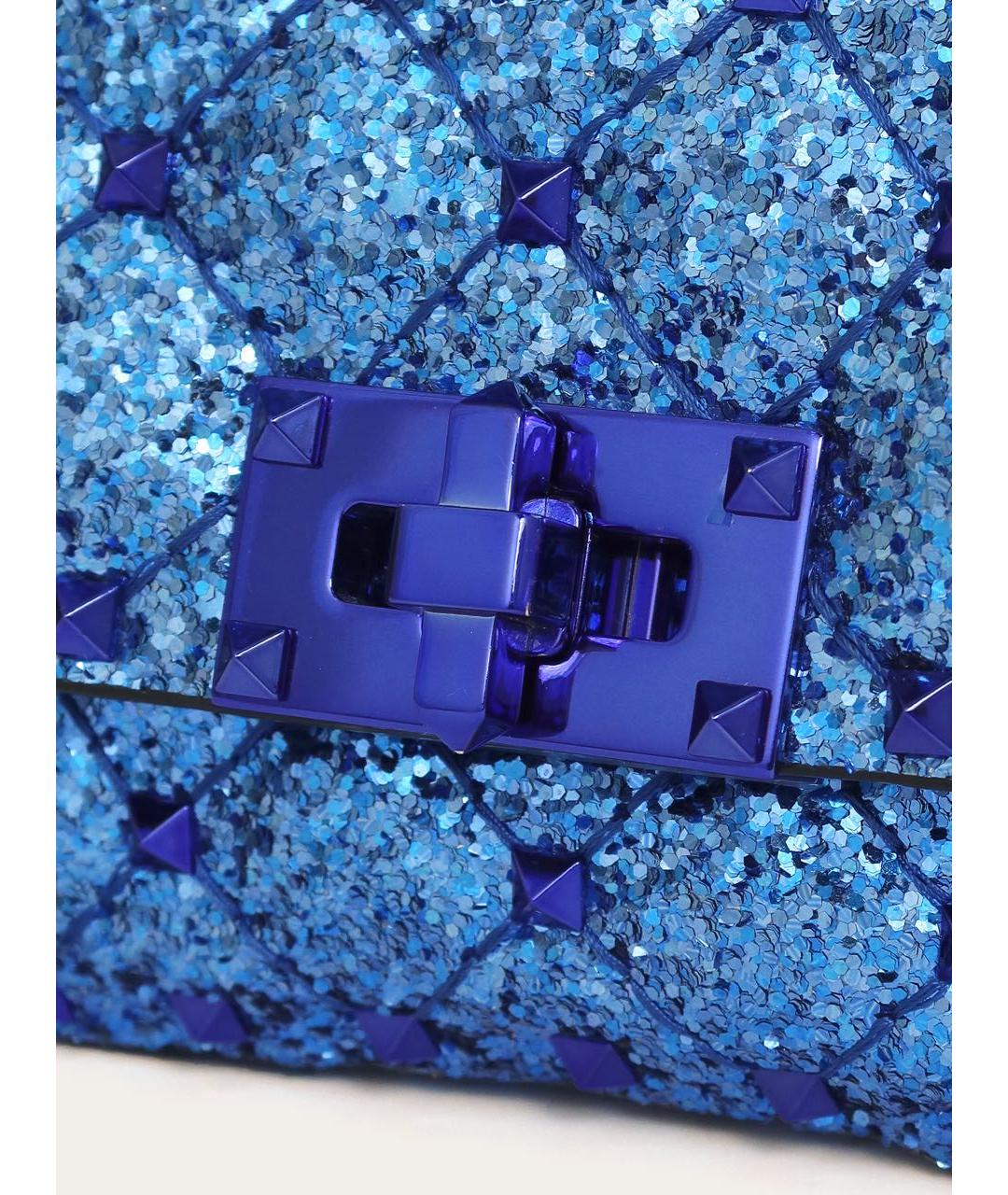 VALENTINO Синяя кожаная сумка через плечо, фото 6