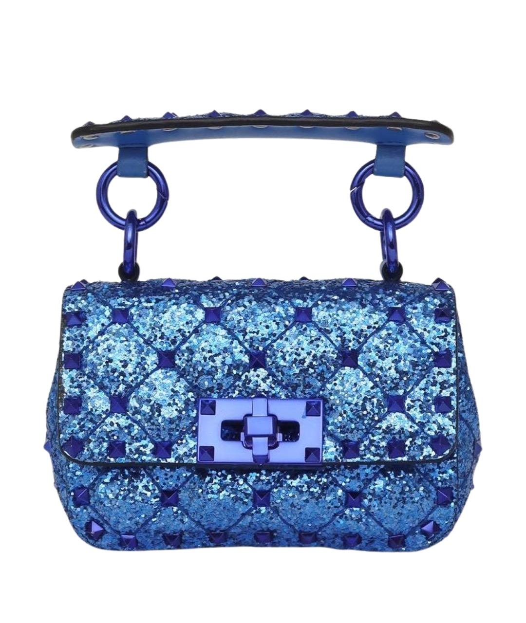 VALENTINO Синяя кожаная сумка через плечо, фото 1