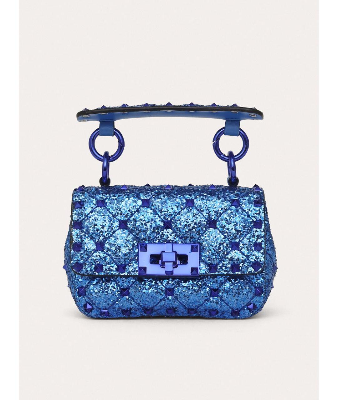 VALENTINO Синяя кожаная сумка через плечо, фото 9