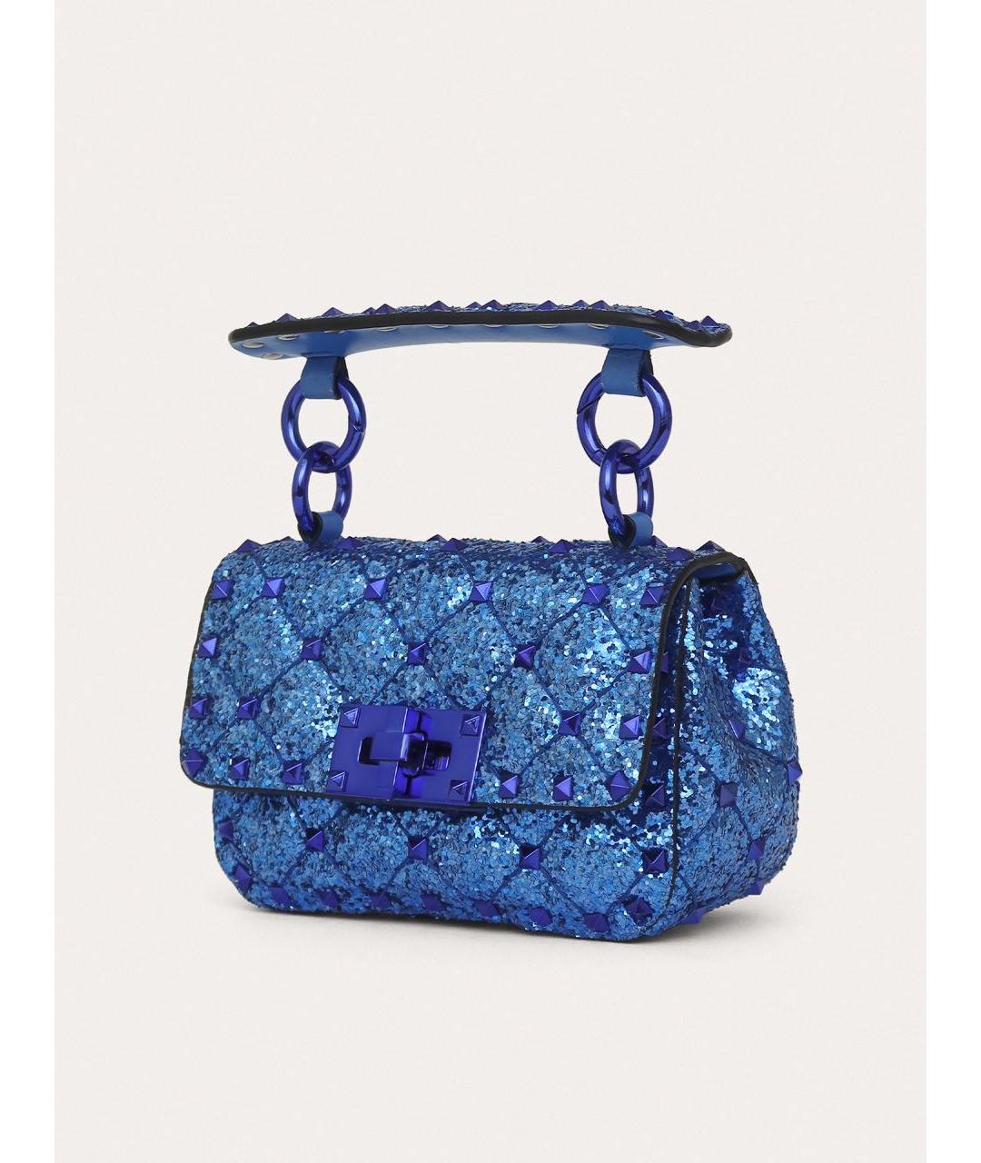 VALENTINO Синяя кожаная сумка через плечо, фото 2